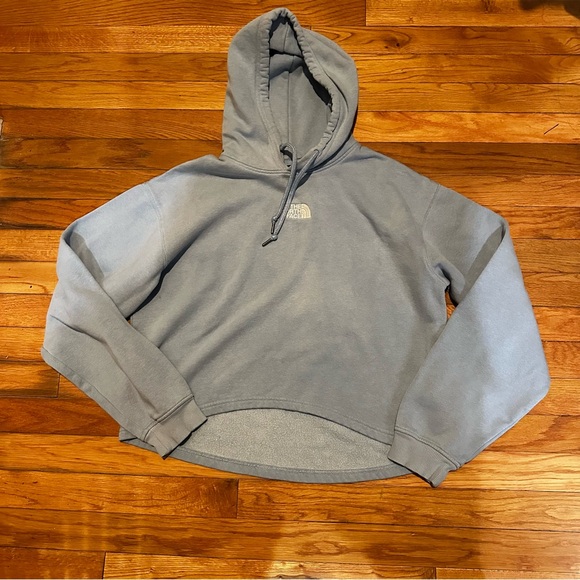 The North Face Tops - The North Face Women’s Evolution High Low Cropped Hoodie Light Blue‎ Large